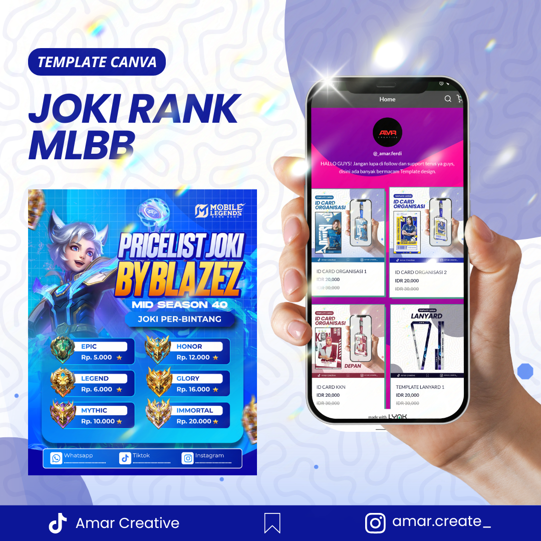 DESIGN POSTER JOKI RANK MLBB